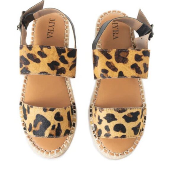 MYRA BAG Isotope Espadrille Hair-On Leopard Print Western Sandals 8 & 9 NWT main image 5